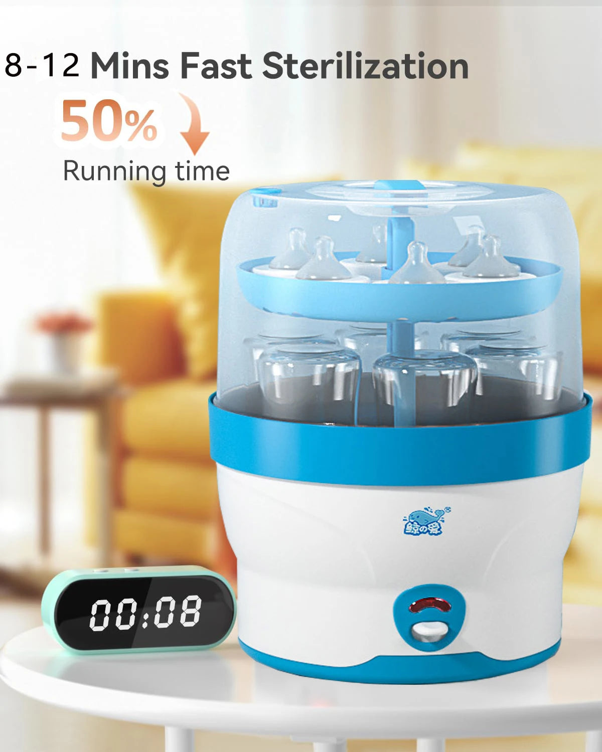 Baby Flessensterilisator met Automatische Uitschakeling – Grote Capaciteit