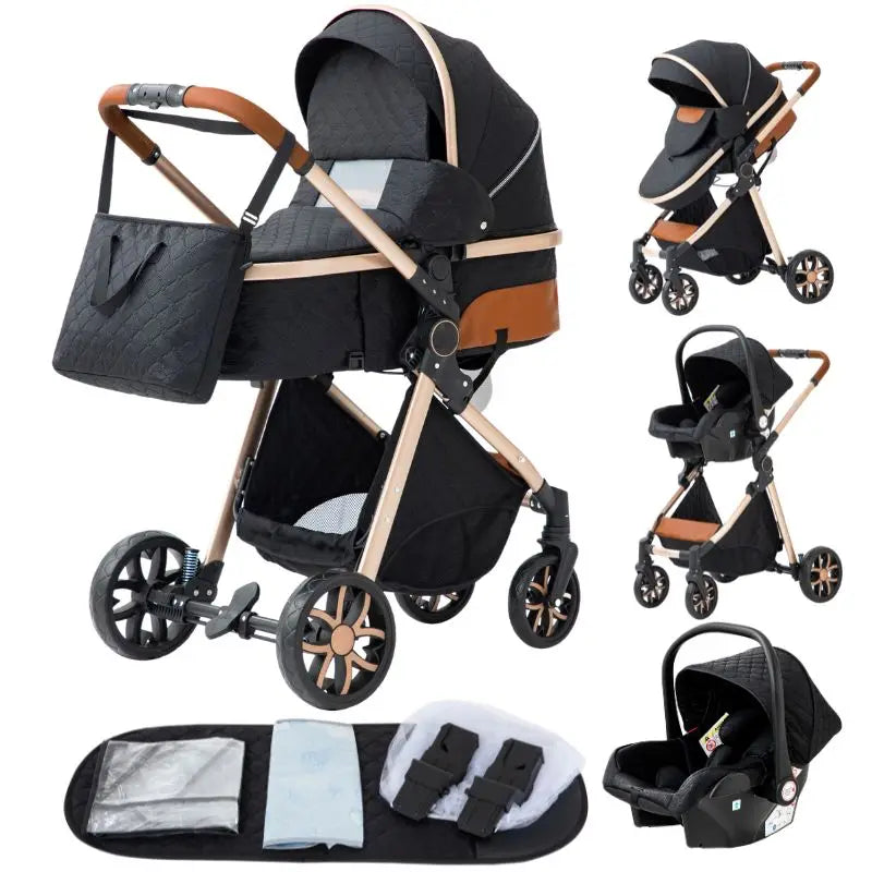 Luxe Kinderwagen – Verstelbaar, Inklapbaar & Comfortabel voor Baby’s