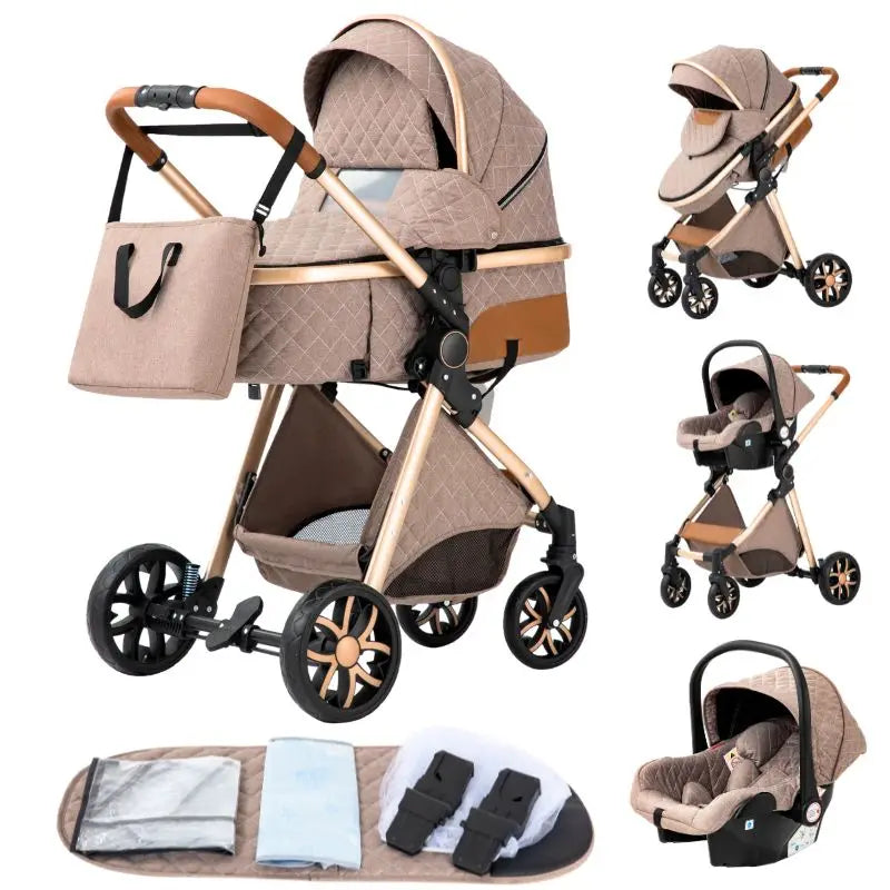 Luxe Kinderwagen – Verstelbaar, Inklapbaar & Comfortabel voor Baby’s