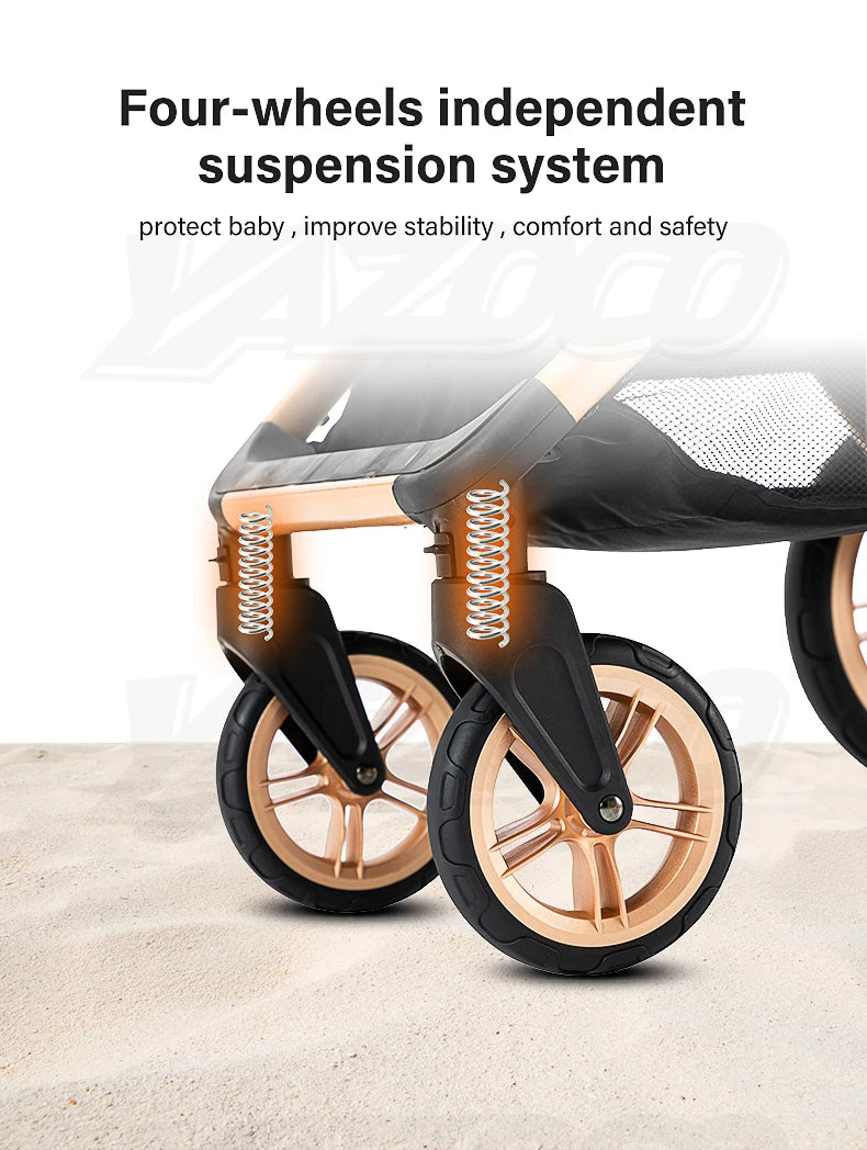 Luxe Kinderwagen – Verstelbaar, Inklapbaar & Comfortabel voor Baby’s