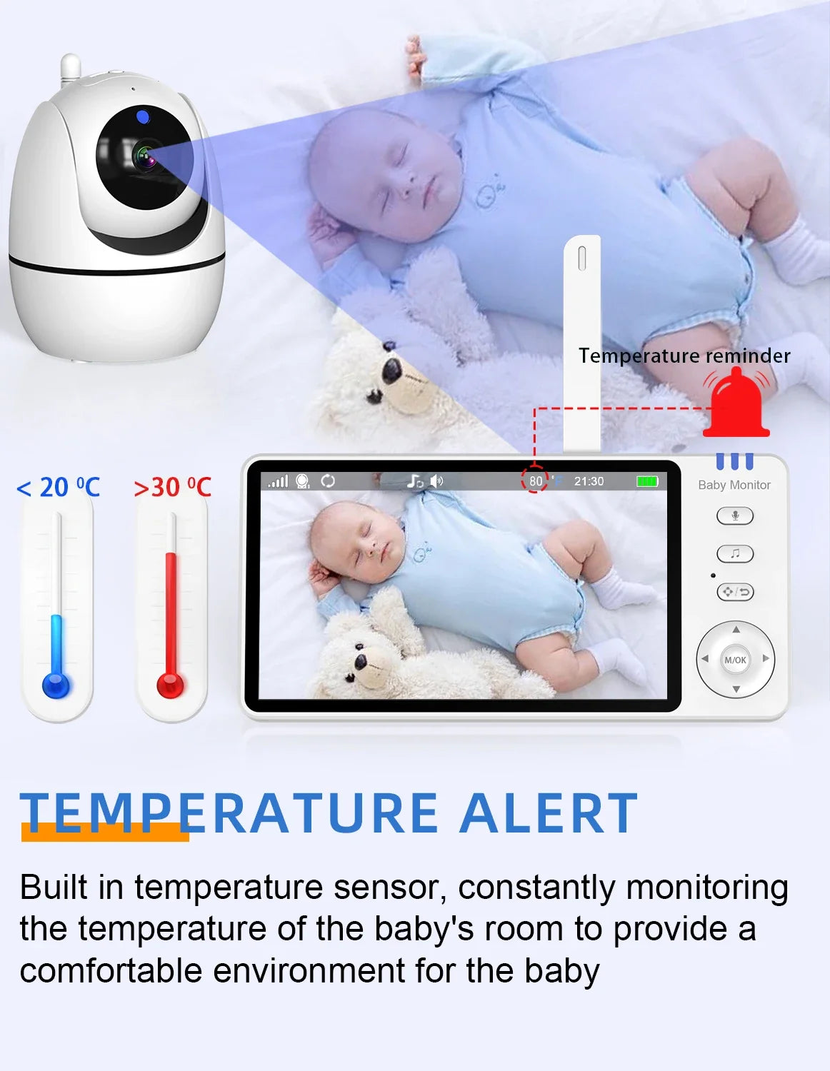 5 inch Babyfoon met Camera en Nachtzicht