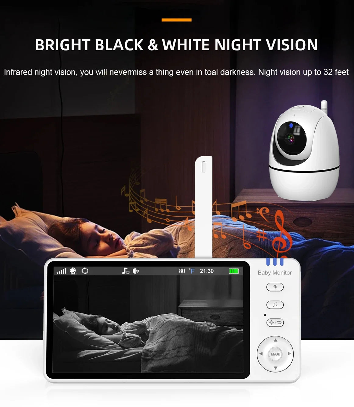 5 inch Babyfoon met Camera en Nachtzicht
