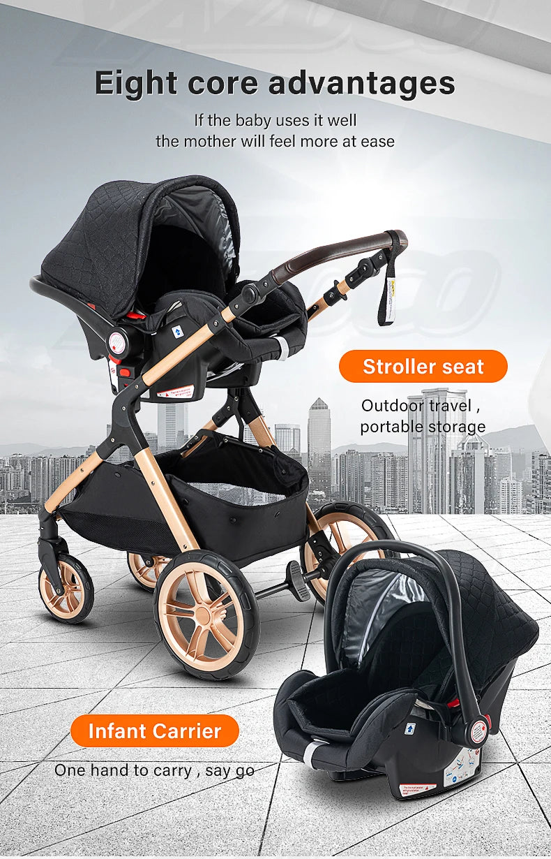 Luxe Kinderwagen – Verstelbaar, Inklapbaar & Comfortabel voor Baby’s