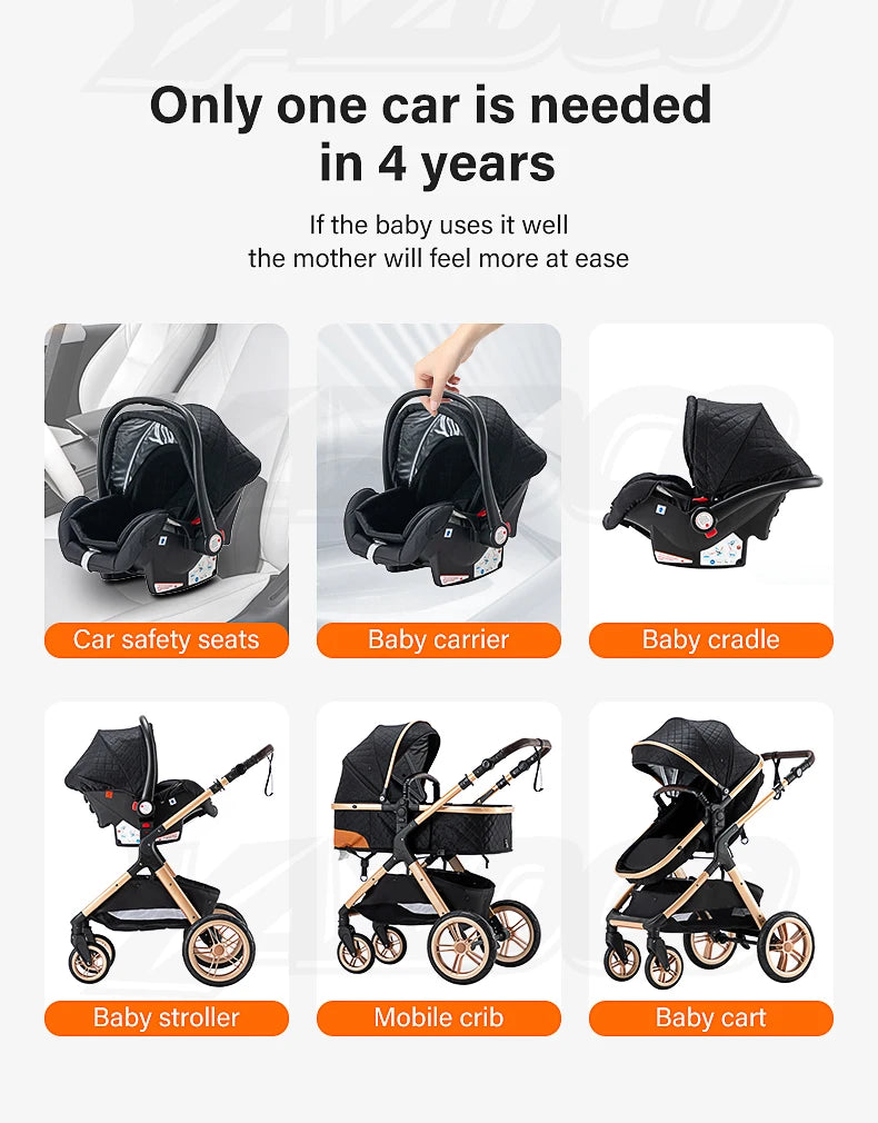 Luxe Kinderwagen – Verstelbaar, Inklapbaar & Comfortabel voor Baby’s
