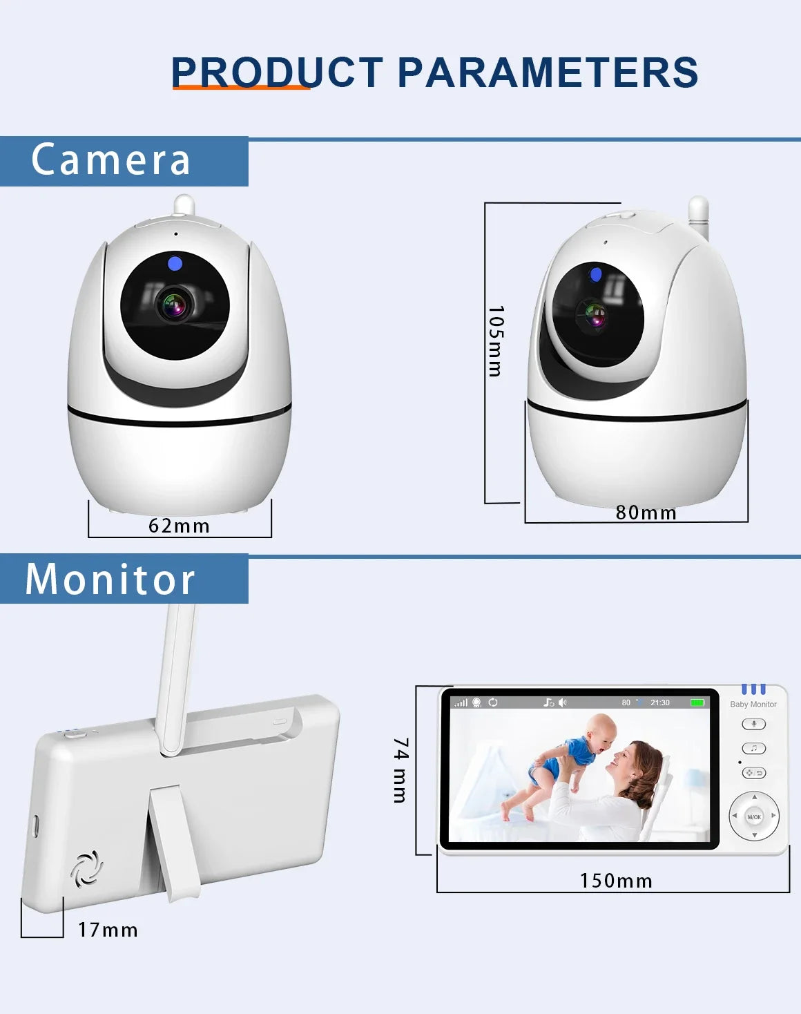 5 inch Babyfoon met Camera en Nachtzicht