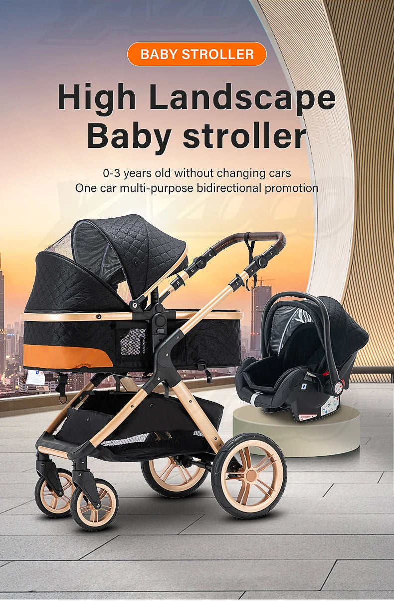 Luxe Kinderwagen – Verstelbaar, Inklapbaar & Comfortabel voor Baby’s