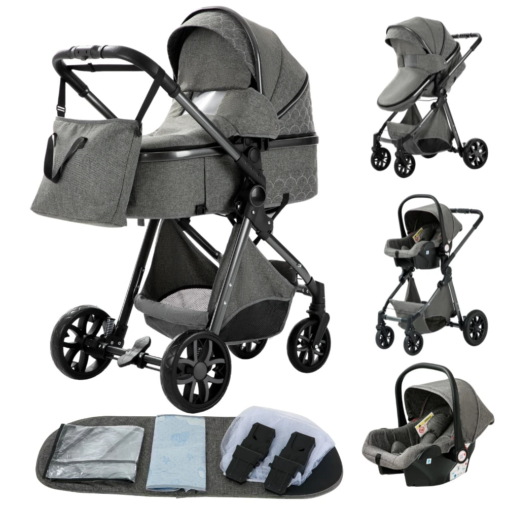 Luxe Kinderwagen – Verstelbaar, Inklapbaar & Comfortabel voor Baby’s