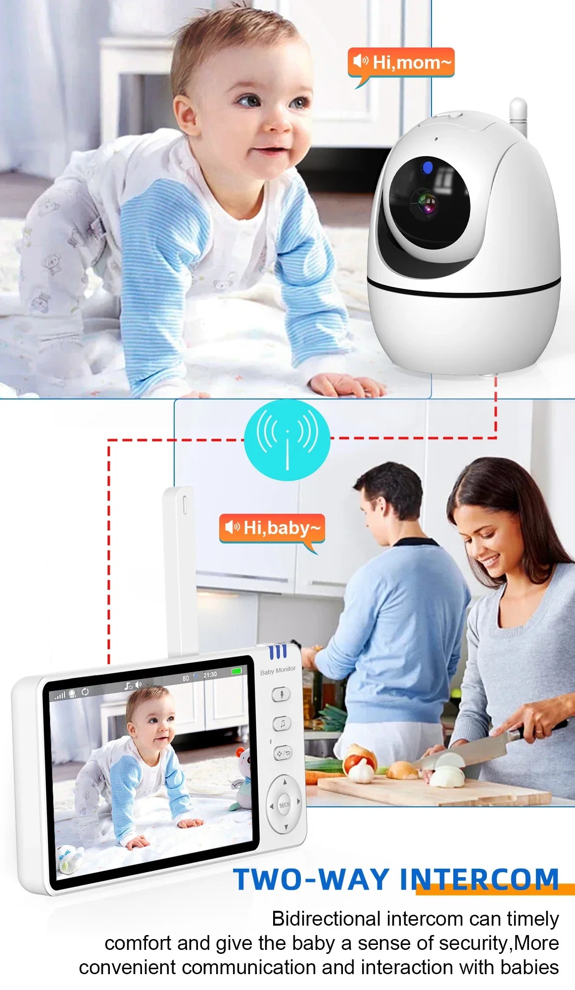 5 inch Babyfoon met Camera en Nachtzicht