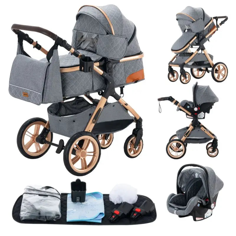 Luxe Kinderwagen – Verstelbaar, Inklapbaar & Comfortabel voor Baby’s