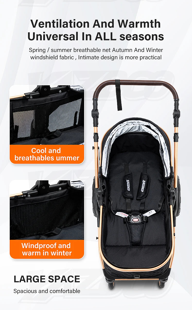 Luxe Kinderwagen – Verstelbaar, Inklapbaar & Comfortabel voor Baby’s