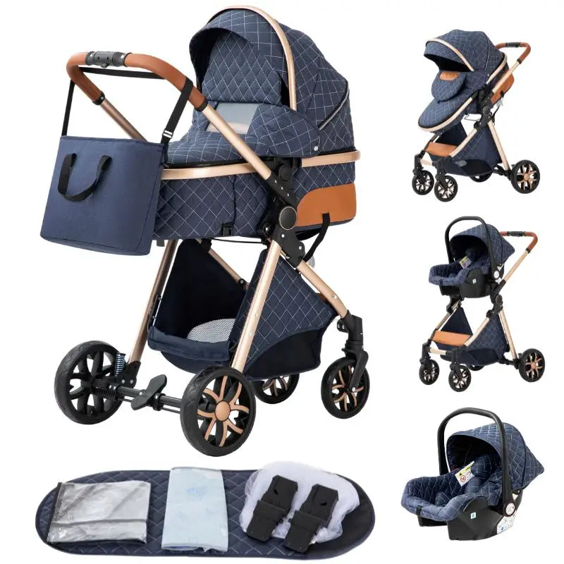 Luxe Kinderwagen – Verstelbaar, Inklapbaar & Comfortabel voor Baby’s