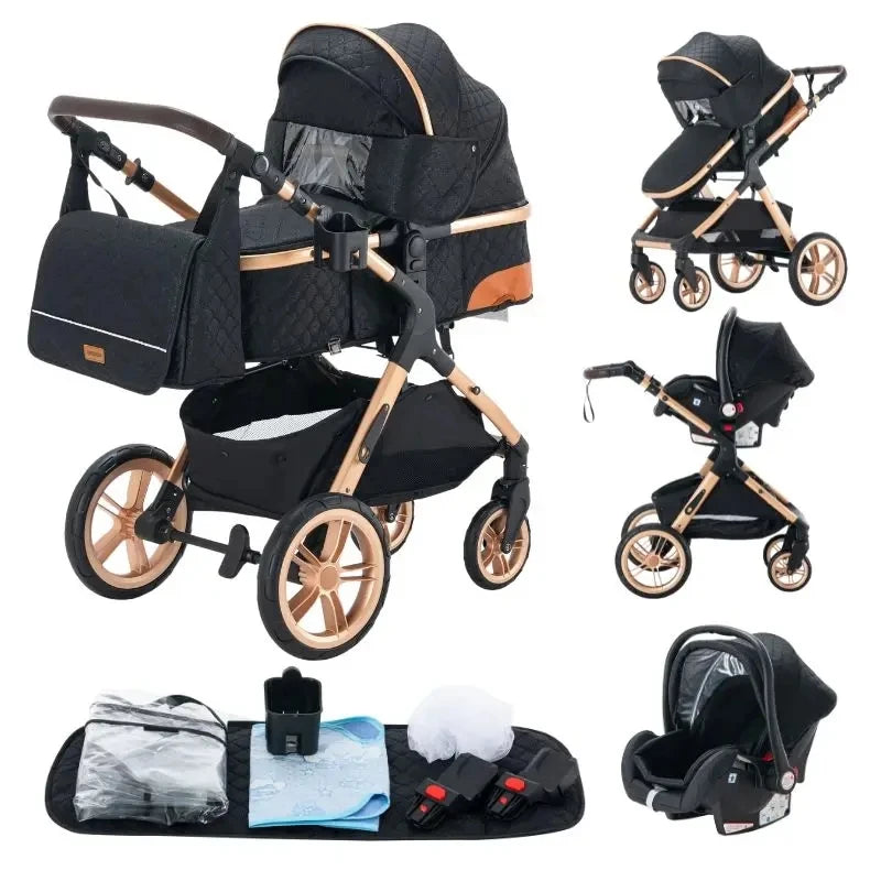 Luxe Kinderwagen – Verstelbaar, Inklapbaar & Comfortabel voor Baby’s