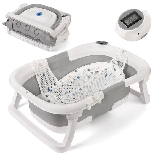 Opvouwbare Babybad met Temperatuurmeter en Kussen
