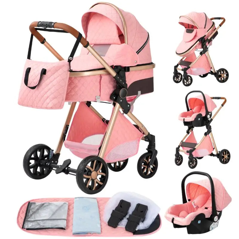 Luxe Kinderwagen – Verstelbaar, Inklapbaar & Comfortabel voor Baby’s