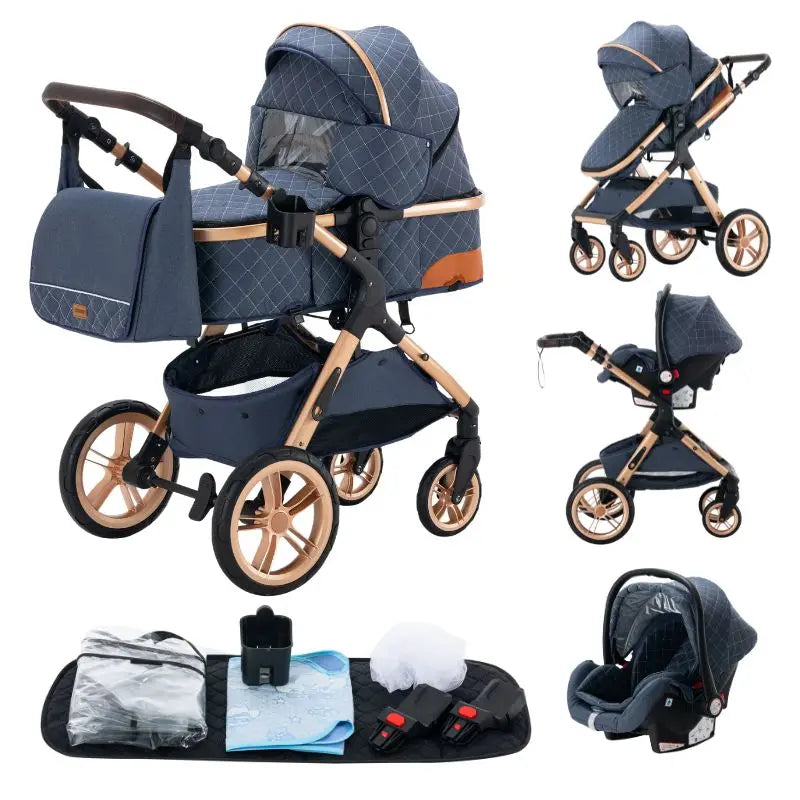 Luxe Kinderwagen – Verstelbaar, Inklapbaar & Comfortabel voor Baby’s