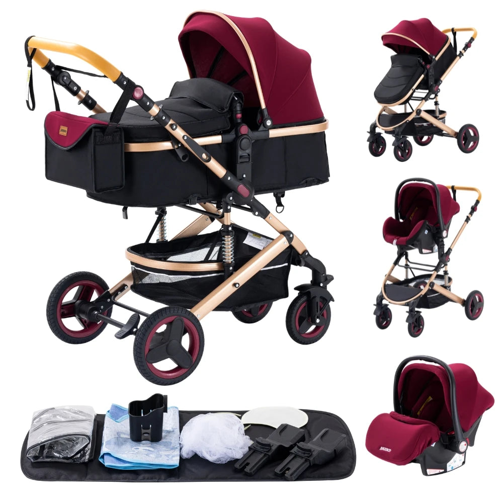 Luxe Kinderwagen – Verstelbaar, Inklapbaar & Comfortabel voor Baby’s