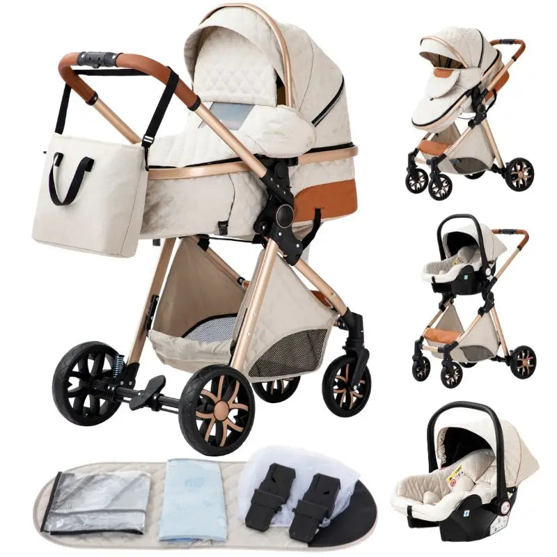 Luxe Kinderwagen – Verstelbaar, Inklapbaar & Comfortabel voor Baby’s