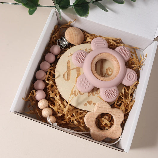 Cadeauset: Bijtring, Speenketting & Herinneringsbloem