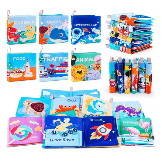 Baby badboekjes – set van 6 zachte stoffen boekjes
