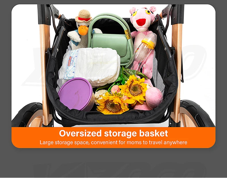 Luxe Kinderwagen – Verstelbaar, Inklapbaar & Comfortabel voor Baby’s
