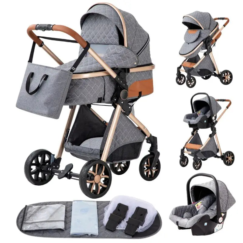 Luxe Kinderwagen – Verstelbaar, Inklapbaar & Comfortabel voor Baby’s