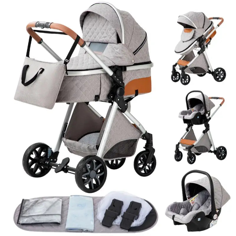 Luxe Kinderwagen – Verstelbaar, Inklapbaar & Comfortabel voor Baby’s