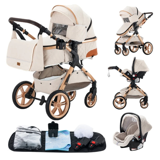 Luxe Kinderwagen – Verstelbaar, Inklapbaar & Comfortabel voor Baby’s
