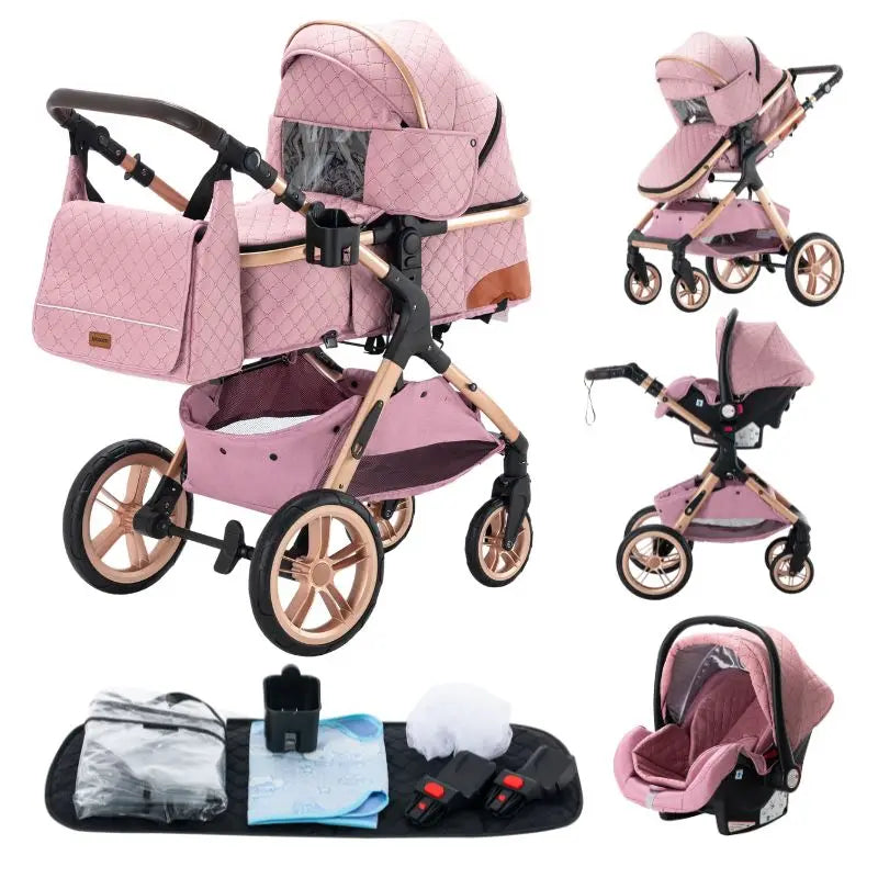 Luxe Kinderwagen – Verstelbaar, Inklapbaar & Comfortabel voor Baby’s