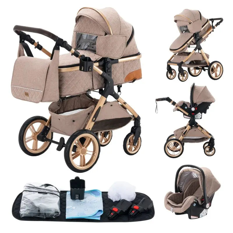 Luxe Kinderwagen – Verstelbaar, Inklapbaar & Comfortabel voor Baby’s