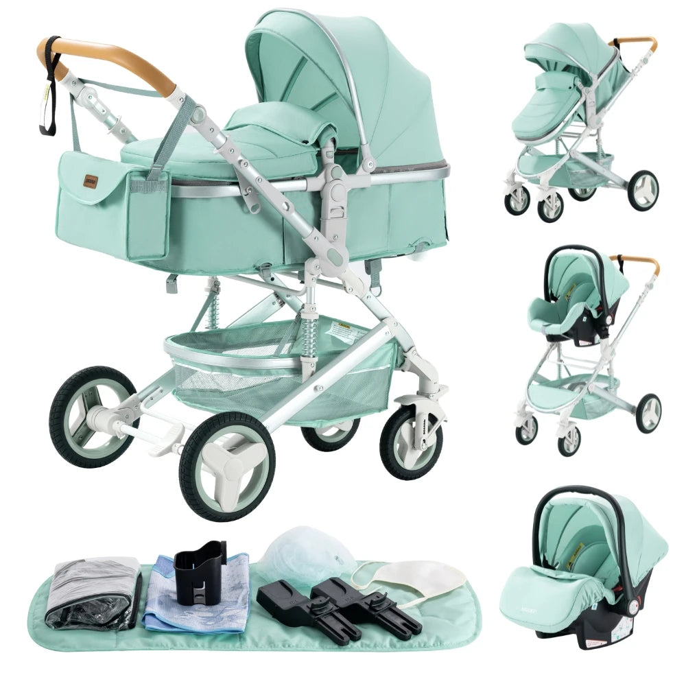 Luxe Kinderwagen – Verstelbaar, Inklapbaar & Comfortabel voor Baby’s