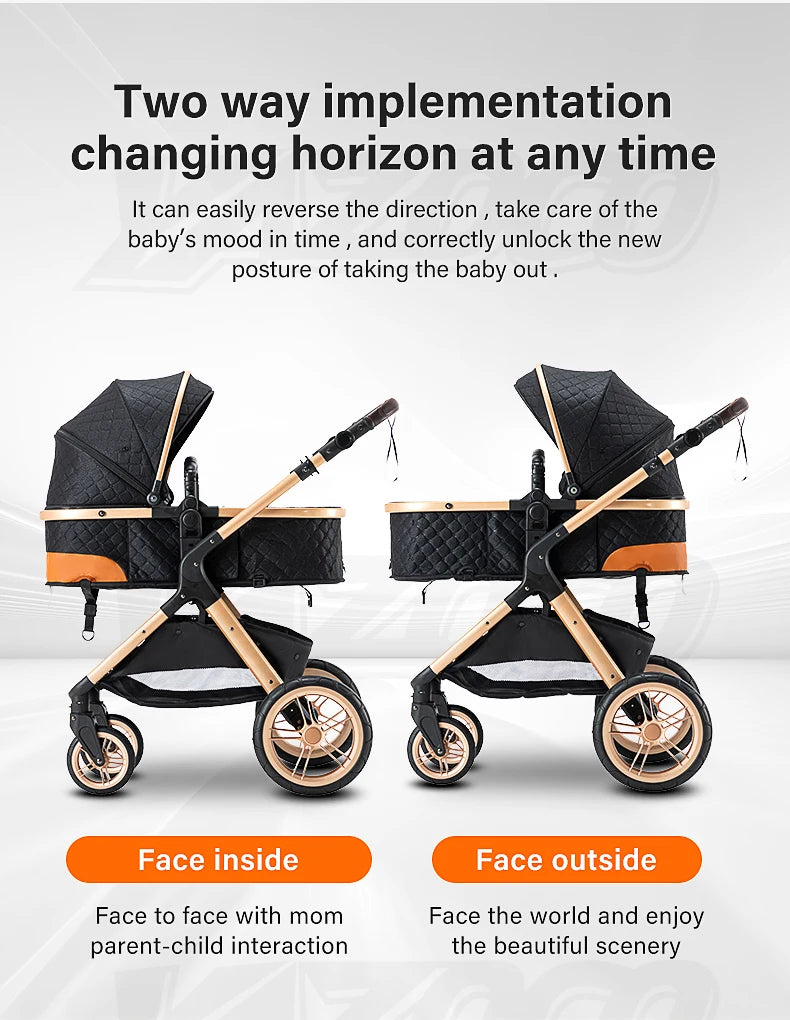 Luxe Kinderwagen – Verstelbaar, Inklapbaar & Comfortabel voor Baby’s