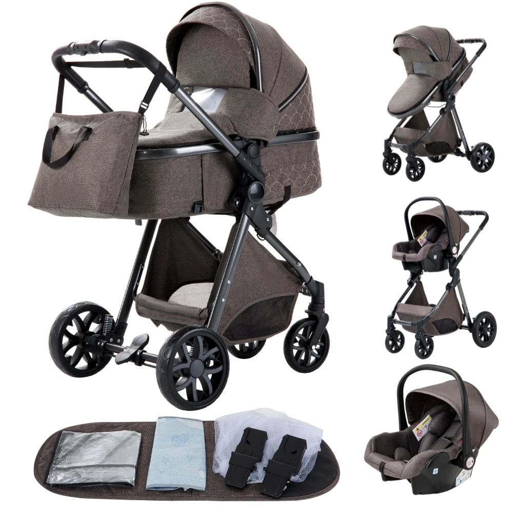 Luxe Kinderwagen – Verstelbaar, Inklapbaar & Comfortabel voor Baby’s
