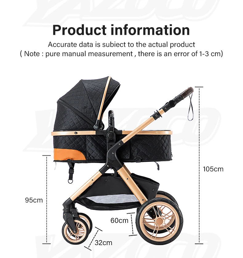 Luxe Kinderwagen – Verstelbaar, Inklapbaar & Comfortabel voor Baby’s