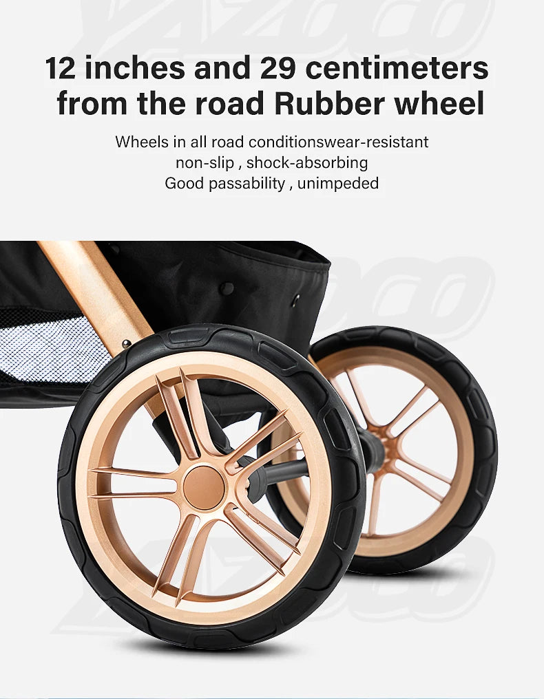 Luxe Kinderwagen – Verstelbaar, Inklapbaar & Comfortabel voor Baby’s