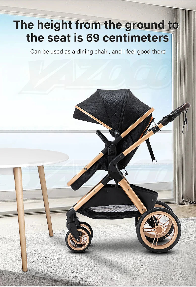 Luxe Kinderwagen – Verstelbaar, Inklapbaar & Comfortabel voor Baby’s